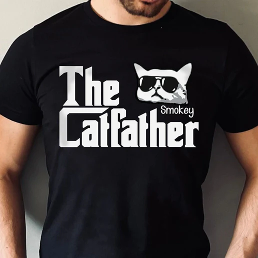 Gift For Cat Lovers The Catfather Personalized Custom Cat Dad Shirt T-Shirt - NT281122
