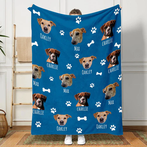 Personalized Gift For Dog Lovers, Cat Lovers Upload Your Photo Blanket For Dog, Cat_NT291122