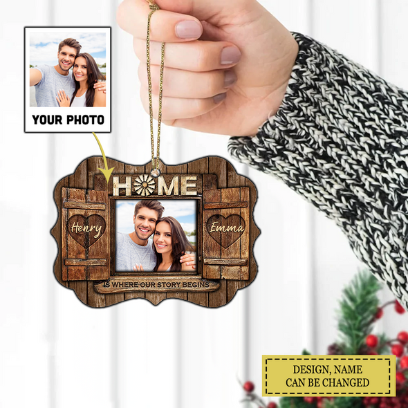Home Is Where Our Story Begins - Upload Image, Gift For Couples, Husband Wife- LHT-TS281122