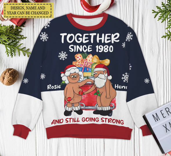 Personalized Gift For Couple, Anniversary Gifts, Together Since Christmas Ugly Sweater LHT-TS251122