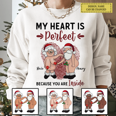 Personalized Gift For Matching Couple, Anniversary Gifts My Heart Is Perfect Because You Are Inside T-shirt, Hoodie, Sweatshirt LHT-TS221122