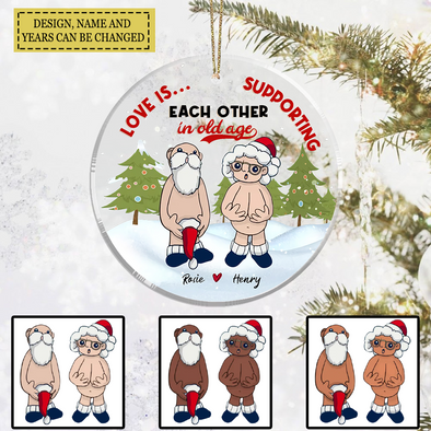 Love Is Supporting Each Other In Old Age - Gift For Couples, Husband Wife- LHT-TS281122