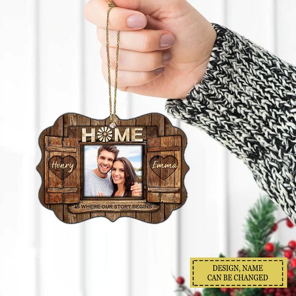 Home Is Where Our Story Begins - Upload Image, Gift For Couples, Husband Wife- LHT-TS281122