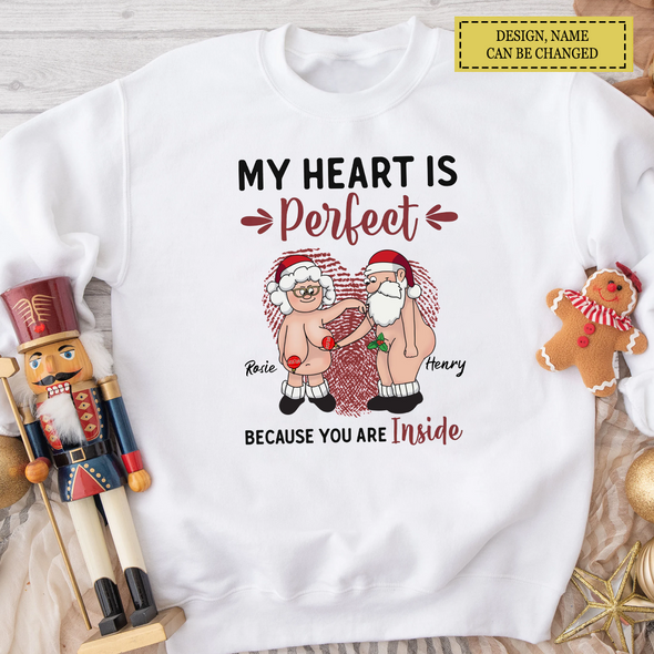 Personalized Gift For Matching Couple, Anniversary Gifts My Heart Is Perfect Because You Are Inside T-shirt, Hoodie, Sweatshirt LHT-TS221122