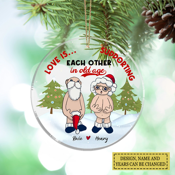 Love Is Supporting Each Other In Old Age - Gift For Couples, Husband Wife- LHT-TS281122