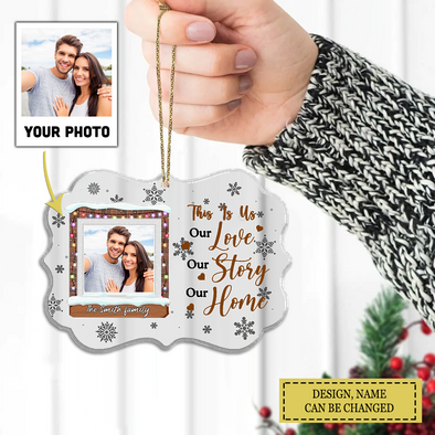 Our Love Our Story Our Home - Upload Image, Gift For Couples, Husband Wife- LHT-TS281122