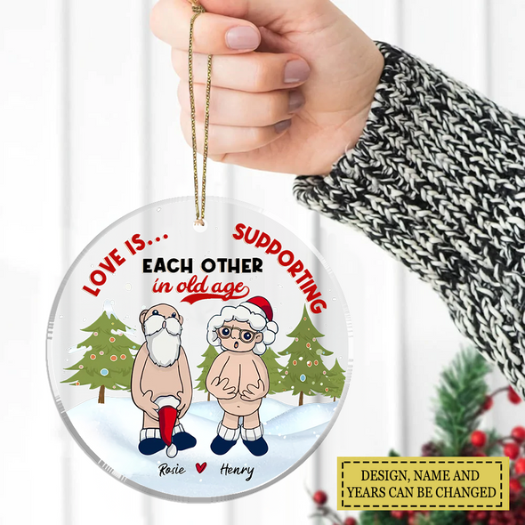 Love Is Supporting Each Other In Old Age - Gift For Couples, Husband Wife- LHT-TS281122