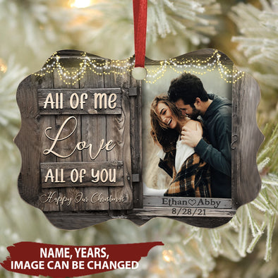 Personalized This Christmas 2021 I'll Be Snuggled Up Two Side Ornament Gift For Couple All Of Me Love All Of You - Mc