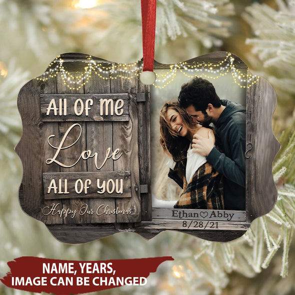 Personalized This Christmas 2021 I'll Be Snuggled Up Two Side Ornament Gift For Couple All Of Me Love All Of You - Mc
