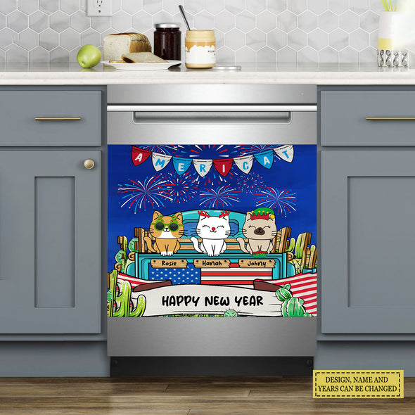 Americat Custom - Merry Christmas & Happy New Year - Meowy Catmas Personalized Dishwasher Covers - Christmas Gift For Cat Lovers LHT-LTT201122