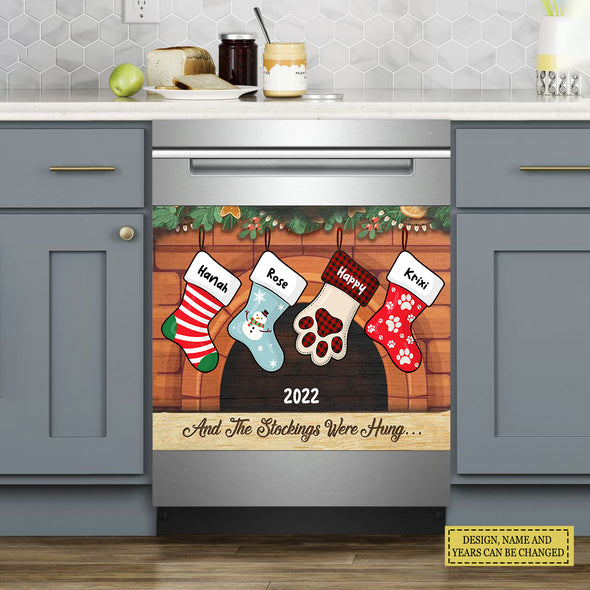 Christmas Stockings Hanging - Merry Christmas & Happy New Year - Personalized Dishwasher Covers - Christmas Gift For Cat Lovers LHT-LTT201122