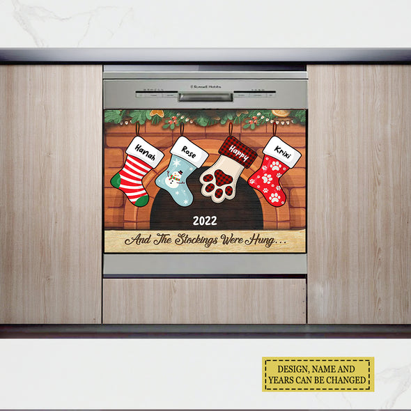 Christmas Stockings Hanging - Merry Christmas & Happy New Year - Personalized Dishwasher Covers - Christmas Gift For Cat Lovers LHT-LTT201122