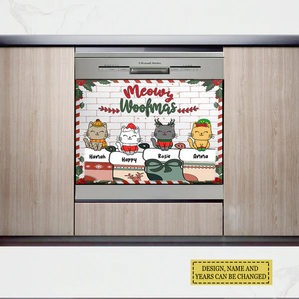 Cat Merry Christmas & Happy New Year - Meowy Catmas Personalized Dishwasher Covers - Christmas Gift For Cat Lovers LHT-LTT201122