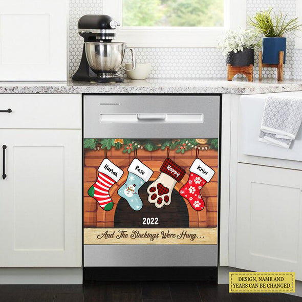 Christmas Stockings Hanging - Merry Christmas & Happy New Year - Personalized Dishwasher Covers - Christmas Gift For Cat Lovers LHT-LTT201122