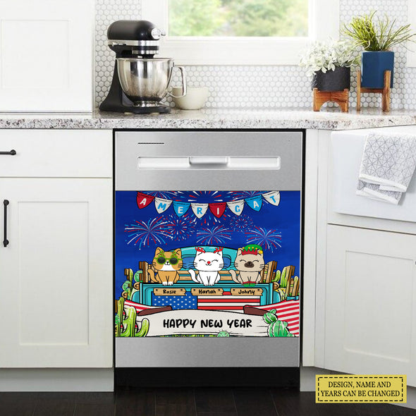 Americat Custom - Merry Christmas & Happy New Year - Meowy Catmas Personalized Dishwasher Covers - Christmas Gift For Cat Lovers LHT-LTT201122