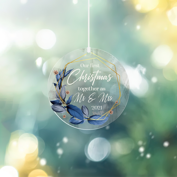 Gift For Couple Our First Christmas Together As Mr & Mrs 2021 Ornament - Nt