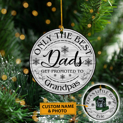 Personalized Gift For Dads Only The Best Get Promoted To Grandpa Ornament - Mc