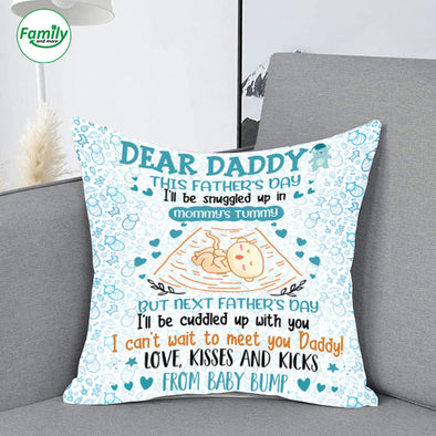 Dear Daddy I'll be cuddled up with you-kv Indoor Pillow