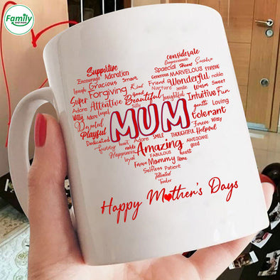 Happy Mother's Day Big Heart Mum Mugs