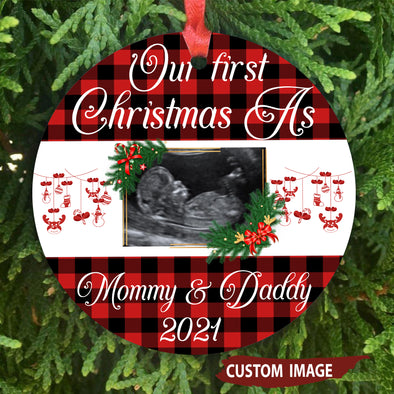 Personalized Gift For Our First Christmas As Mommy & Daddy 2021 Ornament - pp
