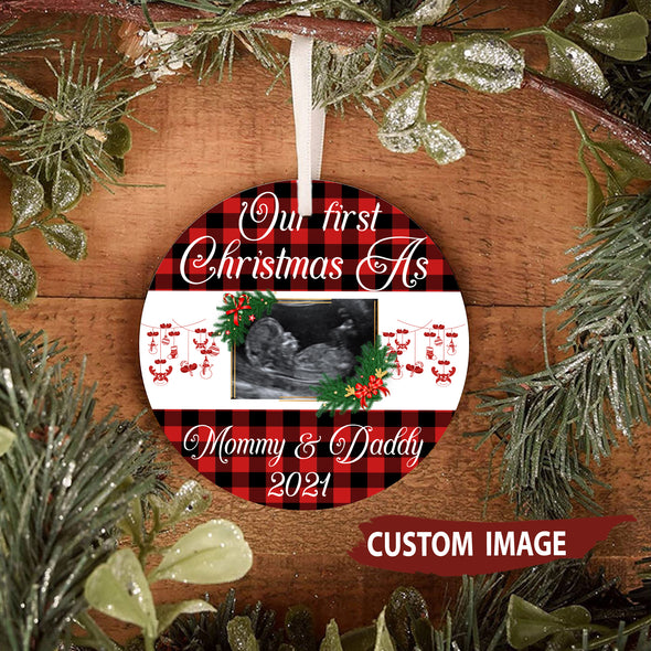 Personalized Gift For Our First Christmas As Mommy & Daddy 2021 Ornament - pp