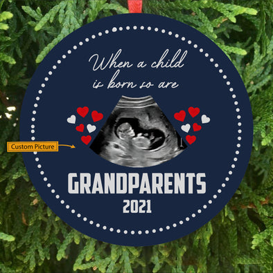 Personalized Gift For Grandparents When A Child Is Born So Are Ornament - pp