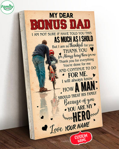 My dear Bonus Dad A Man Hero-kv Gallery Wrapped Canvas Prints