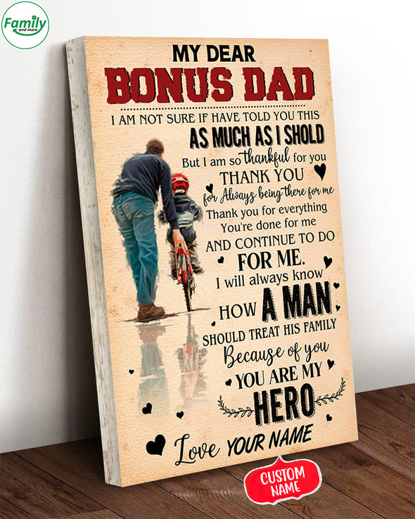 My dear Bonus Dad A Man Hero-kv Gallery Wrapped Canvas Prints