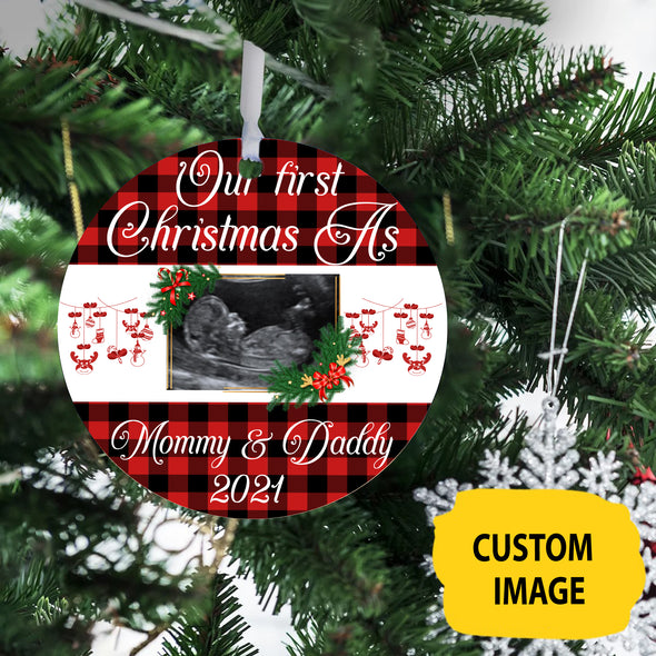 Personalized Gift For Our First Christmas As Mommy & Daddy 2021 Ornament - pp