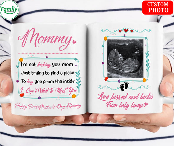 Mommy Love Kisses And Kicks From Baby Bump Mug