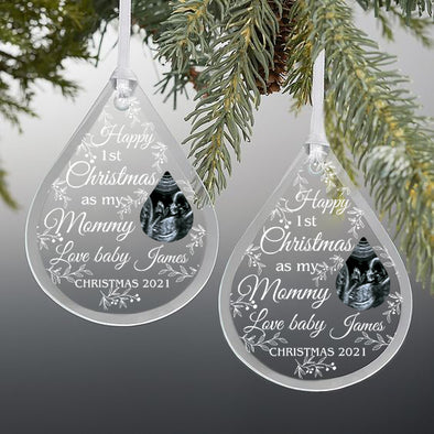 Gift For Mommy Happy 1st Christmas As My Mommy Ornament - Mc