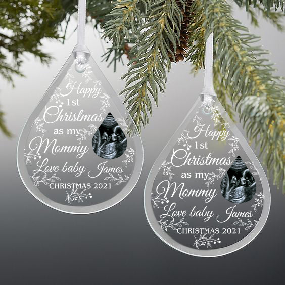 Gift For Mommy Happy 1st Christmas As My Mommy Ornament - Mc