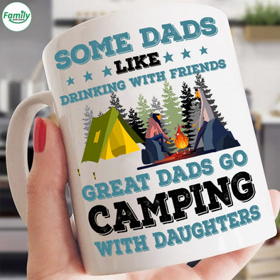Great Dads go camping with Daughters-mc Mugs