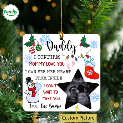 Personalized Gift For Future Daddy I Can See Her Heart From Inside Ornament - Nt -NN0110211