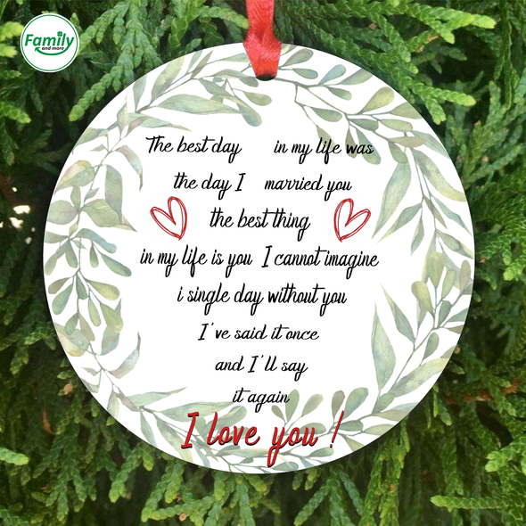 Personalized Gift For Couple I Love You Ornament - Nt