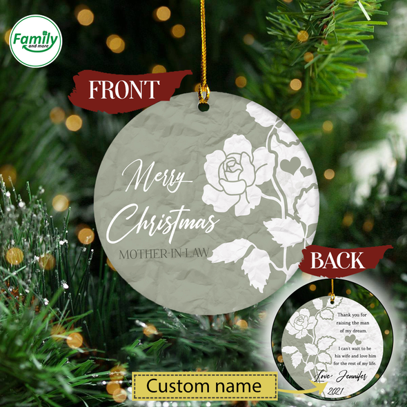 Gift For Mother In Law Thank You For Raising The Man Of My Dream Ornament - Nt