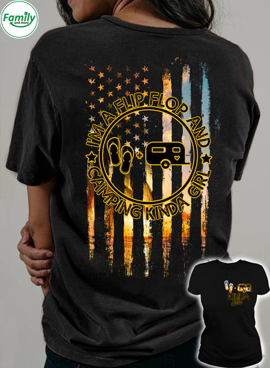 Im-a-flip-flop-and-camping-kinda-girl-mc Premium Fit Ladies Tee