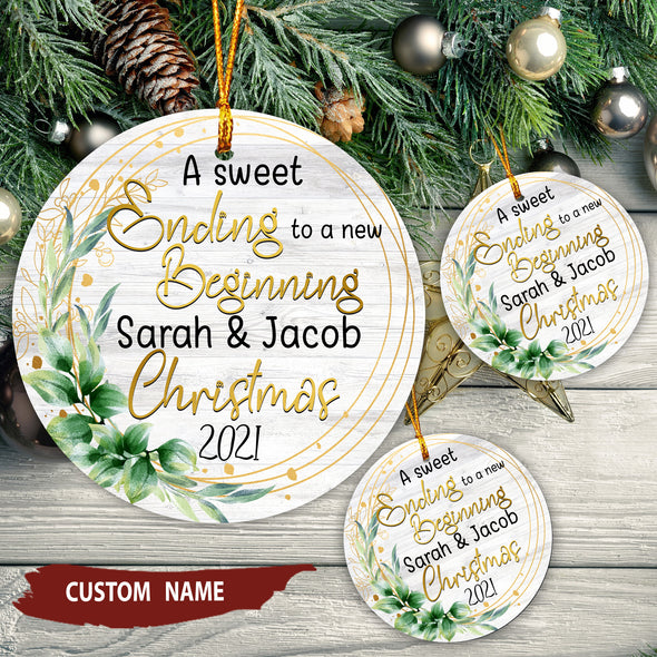 Gift For Husband A Sweet Ending To A New Beginning Ceramic Ornament - pp