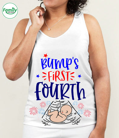 Bump's First Fourth-mc Women's Racerback Tanktop