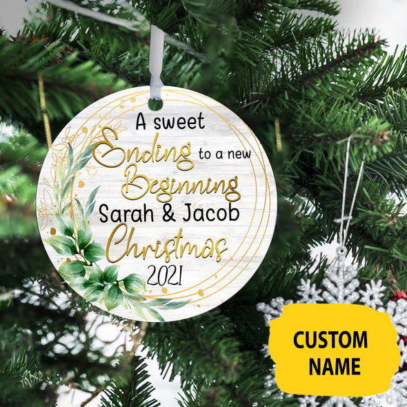 Gift For Husband A Sweet Ending To A New Beginning Ceramic Ornament - pp