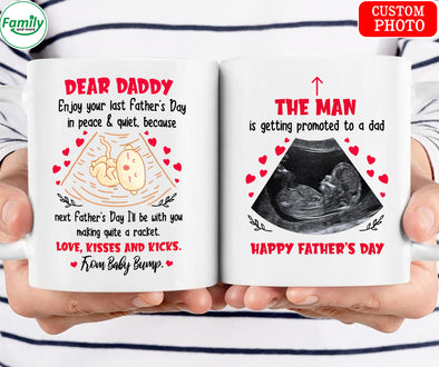 The man is getting promoted to a Dad Happy Father's Day-mc Mug