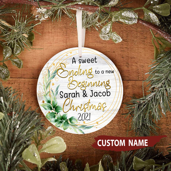 Gift For Husband A Sweet Ending To A New Beginning Ceramic Ornament - pp