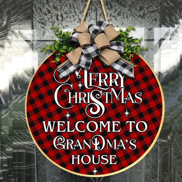 Gift For Grandma Merry Christmas. Welcome To Grandma’s House Door Hanger - Mc