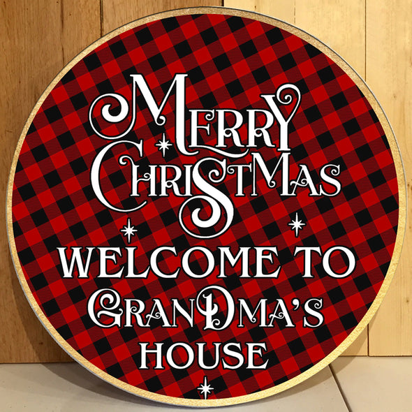 Gift For Grandma Merry Christmas. Welcome To Grandma’s House Door Hanger - Mc