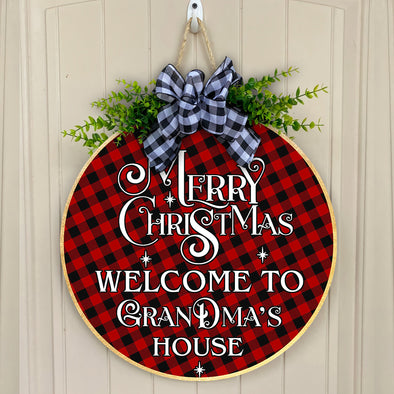 Gift For Grandma Merry Christmas. Welcome To Grandma’s House Door Hanger - Mc