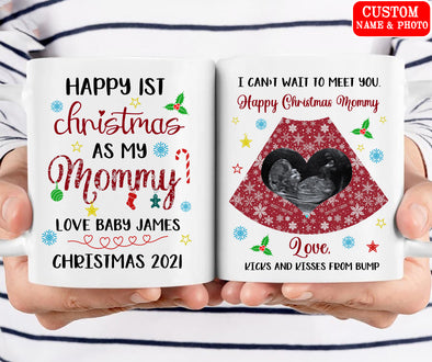 Personalized Gift For Mommy First Christmas As A Family Mugs - Mc