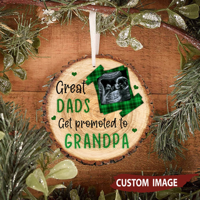 Personalized Gift For Dads Get Promoted To Grandpa Ornament - pp