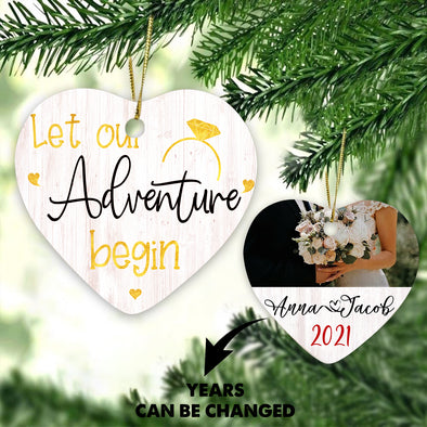 Personalized Couple Let Our Adventure Ornament - pp