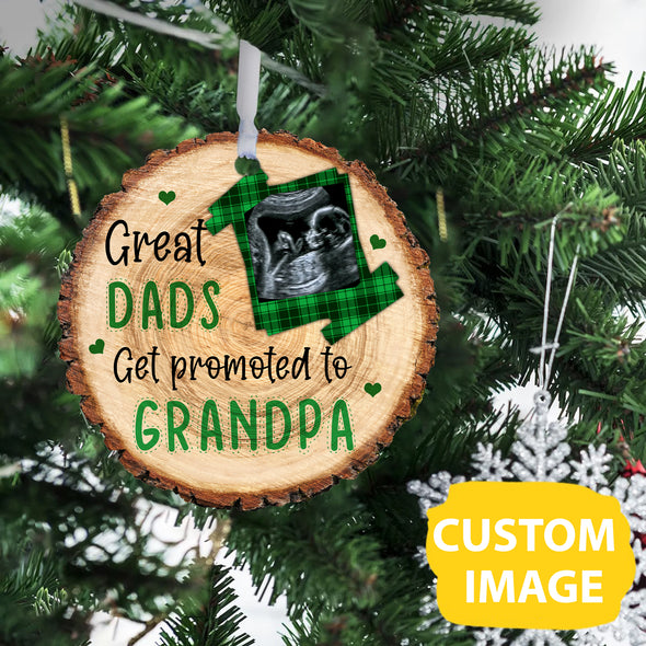 Personalized Gift For Dads Get Promoted To Grandpa Ornament - pp