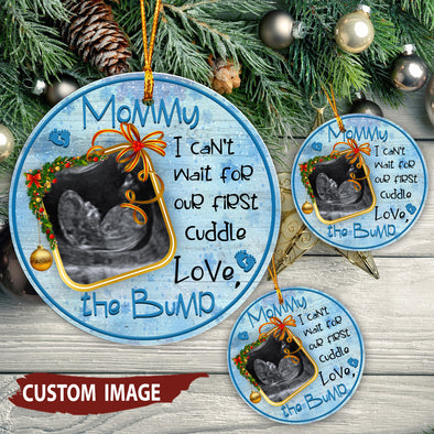 Personalized This Christmas 2021 I'll Be Snuggled Up Two Side Ornament Gift For Mommy I Can't Wait For Our First Cuddle - pp